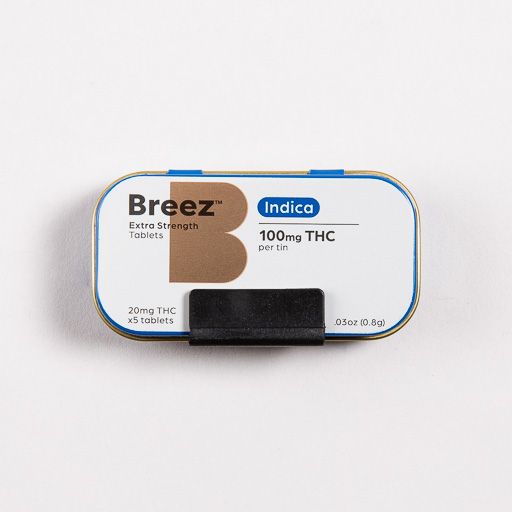 Breez Extra Strength Indica Capsule/Tablet Edible, 100mg, 5pk Tablets