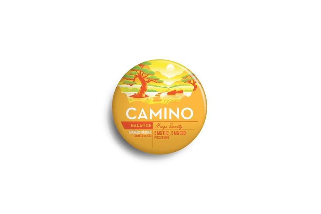 Camino Mango Serenity 1:1 CBD Gummy Candy Edible, 100mg, 20pk