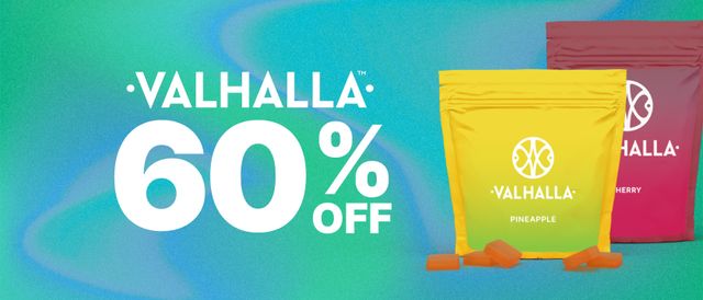 Cannabis Promo, Cannabis Sales, Cannabis Discounts, Cannabis on Sale, 60% Off Valhalla