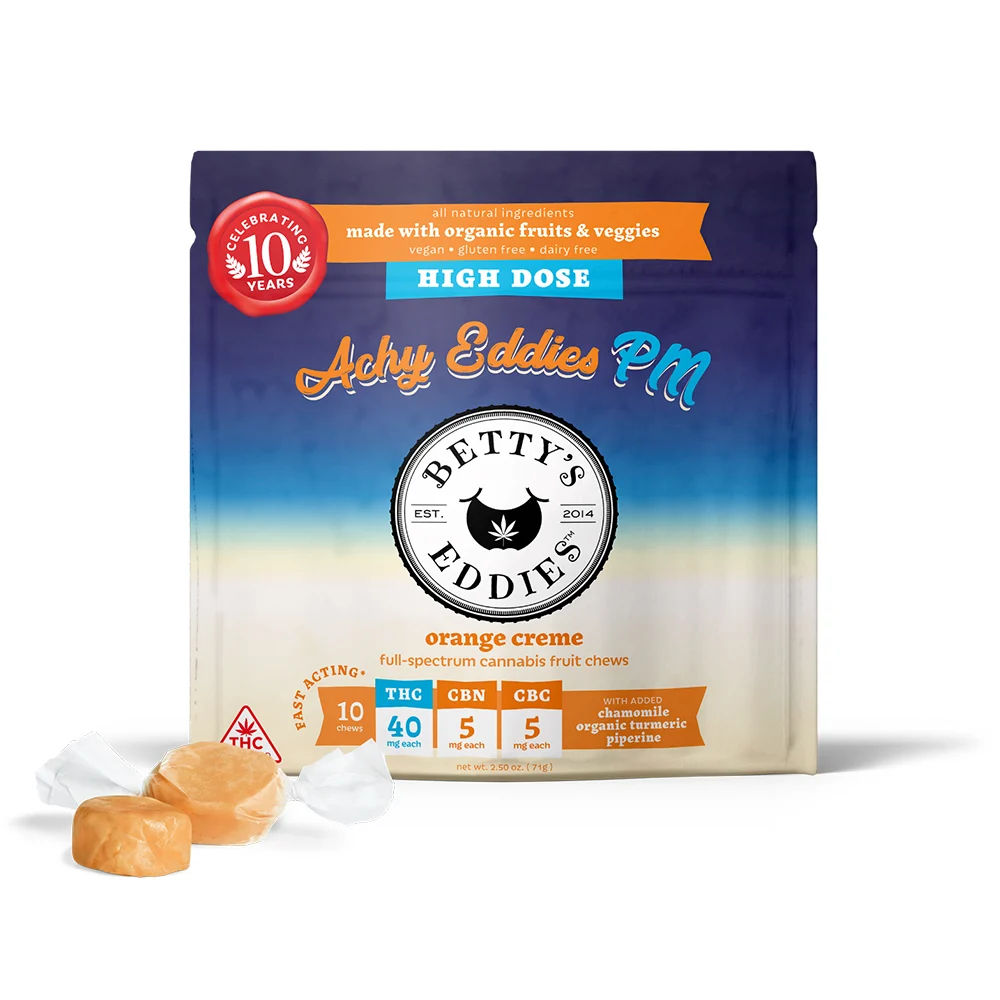 Achy Eddies PM Orange Creme THC:CBN:CBC Betty's Eddies