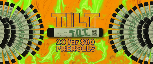 Cannabis Promo, Cannabis Sales, Cannabis Discounts, Cannabis on Sale, Tilt Preroll Bundle - 20 for $80