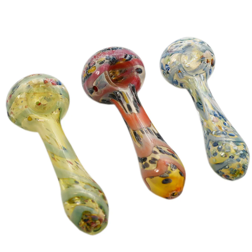 4" Deep Fumed Color Worked Hand Pipe ASSORTED COLORS High Mountain Imports