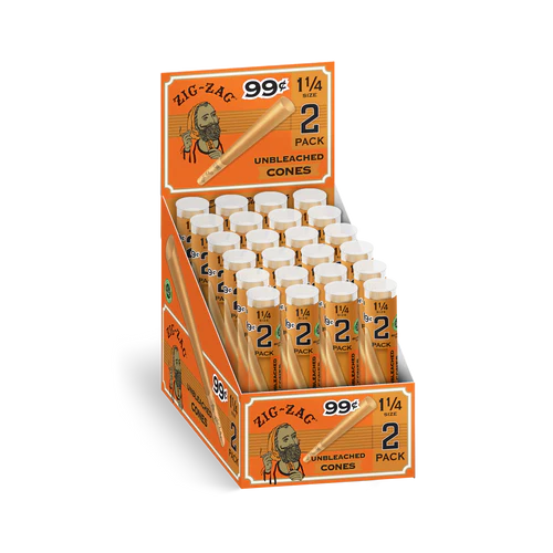Zig Zag 1 1/4" Unbleached Cones 2pk High Mountain Imports