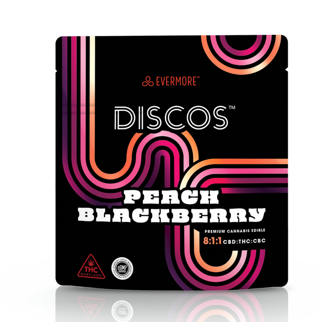 Discos Peach Blackberry 8:1:1 CBD:THC:CBC Evermore Cannabis Company