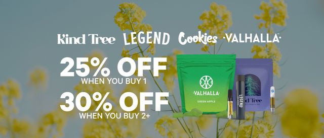 Cannabis Promo, Cannabis Sales, Cannabis Discounts, Cannabis on Sale, 25% Off 1 Item, 30% Off 2+ Items