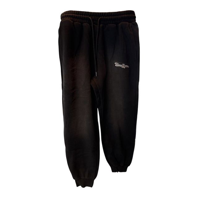 Embroidered White/Black Jogger Sweatpants Bisa Premium