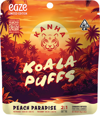 Koala Puff: Peach Paradise 2:1 CBD:THC Gummies Kanha