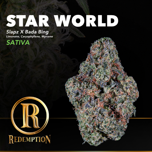 Redemption Cannabis Star World Deli Style Flower, 1g