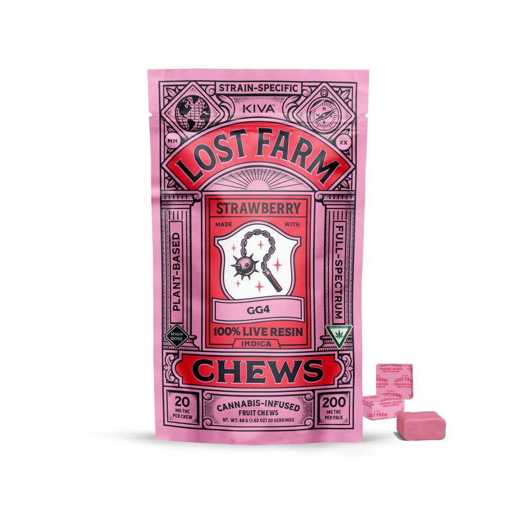 Lost Farm Strawberry - GG4 Live Resin Soft Candy Edible, 200mg, 10pk