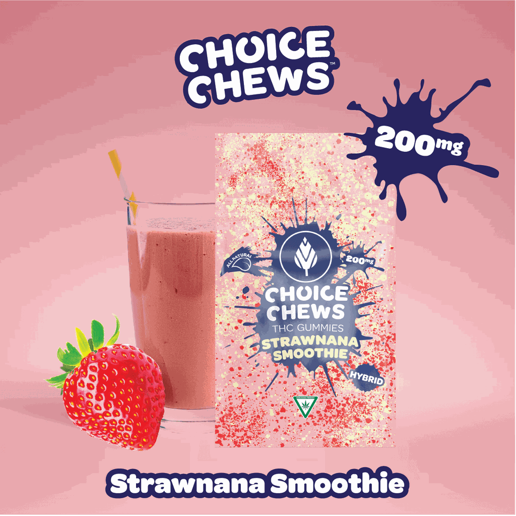 Choice Chews Strawnana Smoothie Soft Candy Edible, 200mg, 10pk