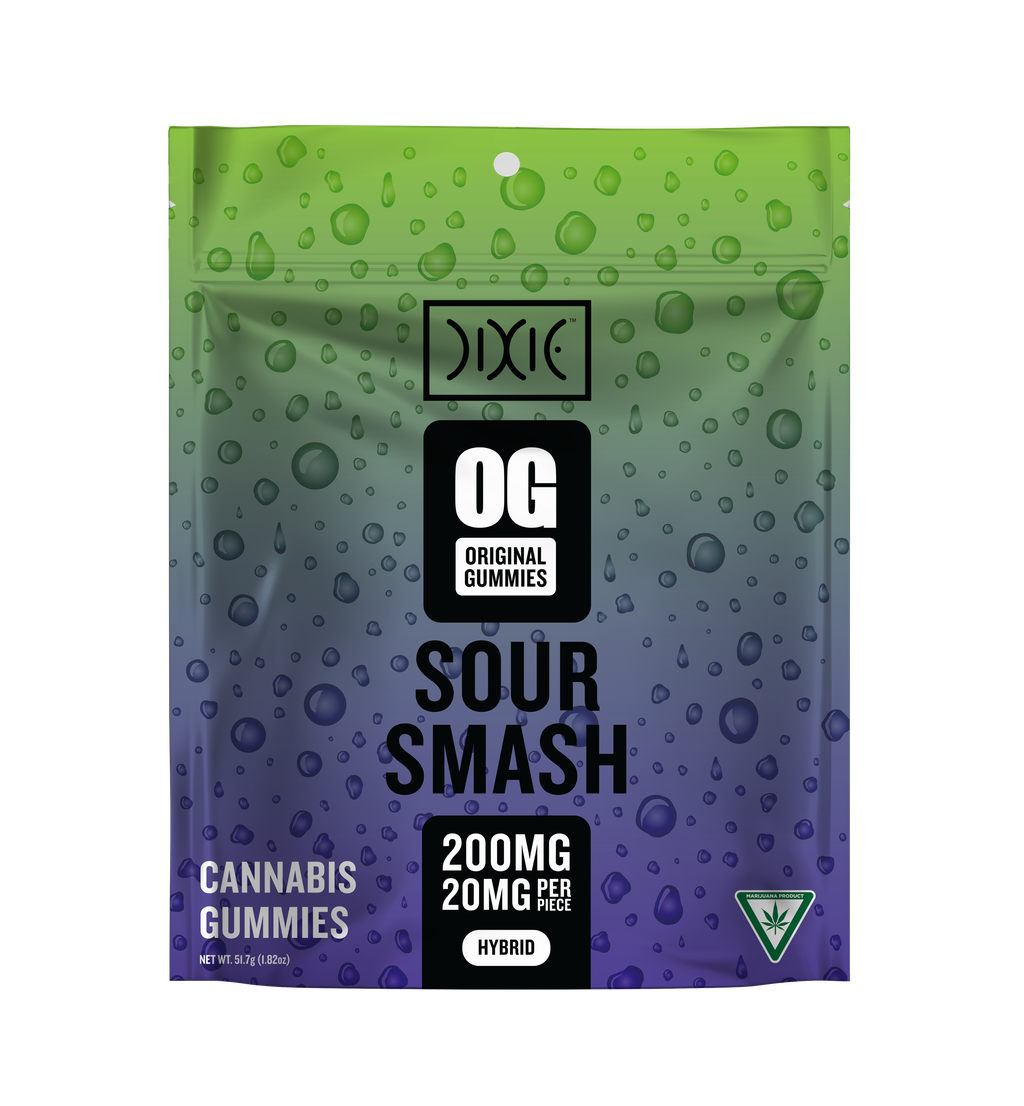 Dixie Signature Sour Smash Gummy Candy Edible, 200mg, 10pk