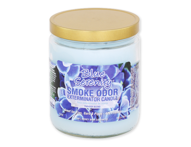 Blue Serenity Candle Smoke Odor Exterminator