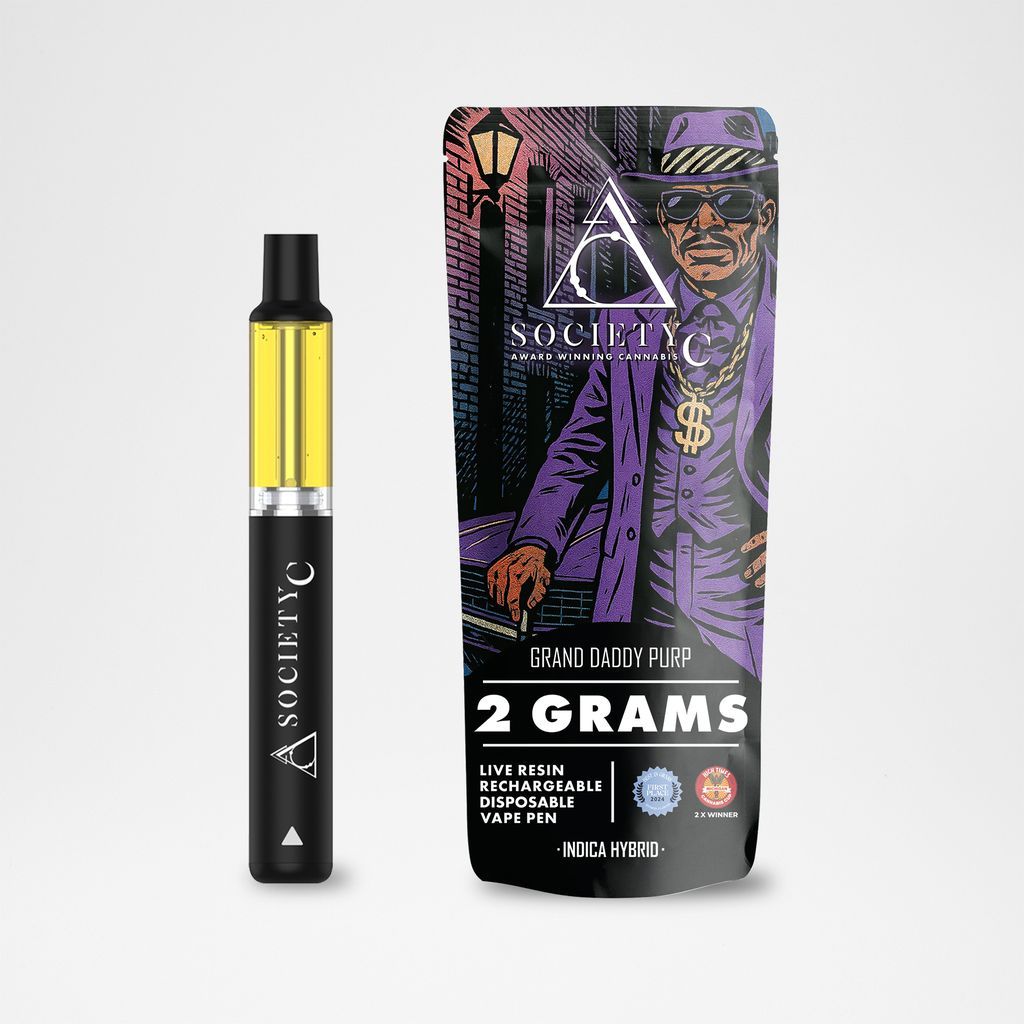 Society C Grand Daddy Purp Live Resin All-In-One Vape, 2g