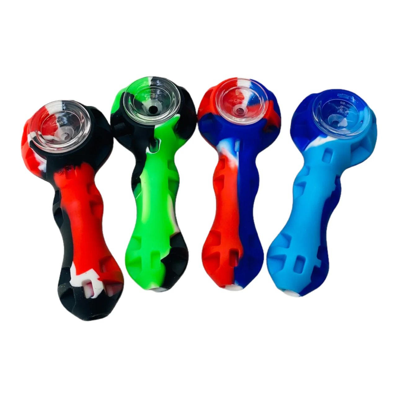 HMI 4" Silicone Hand Pipe Glass Pipes, Each