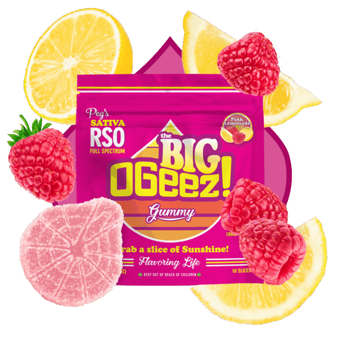 OGeez BIG Peg's Pink Lemonade RSO Gummy Candy Edible, 100mg, 1pk