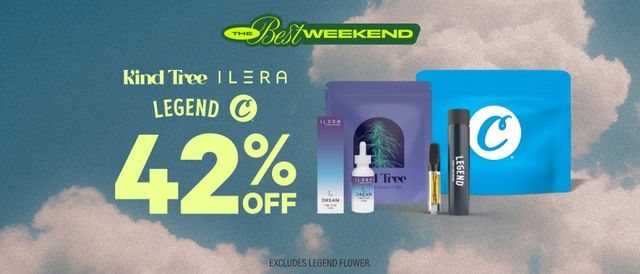 Cannabis Promo, Cannabis Sales, Cannabis Discounts, Cannabis on Sale, 42% Off Kind Tree, Ilera, C-Bite & Legend