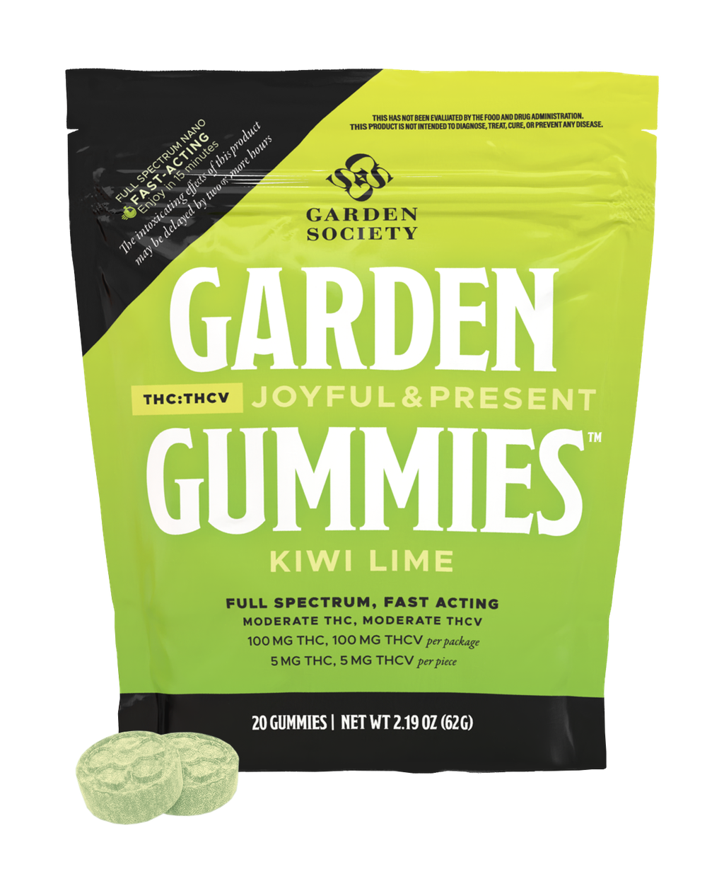 Garden Society Kiwi Lime 1:1 THC:THCv Gummies 100mg