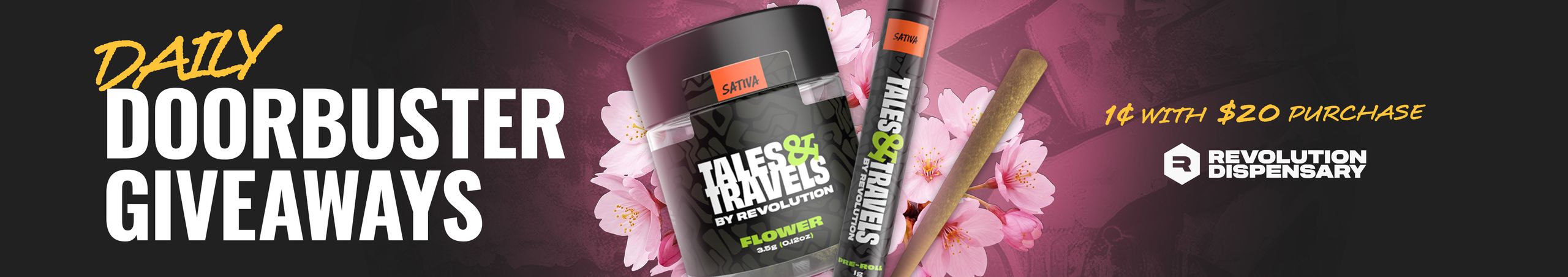Cannabis Promo, Cannabis Sales, Cannabis Discounts, Cannabis on Sale, Daily Doorbuster Giveaways