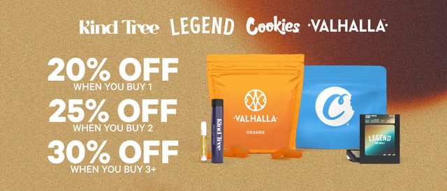 Cannabis Promo, Cannabis Sales, Cannabis Discounts, Cannabis on Sale, 20% Off 1 Item, 25% Off 2 Items, 30% Off 3+ Items