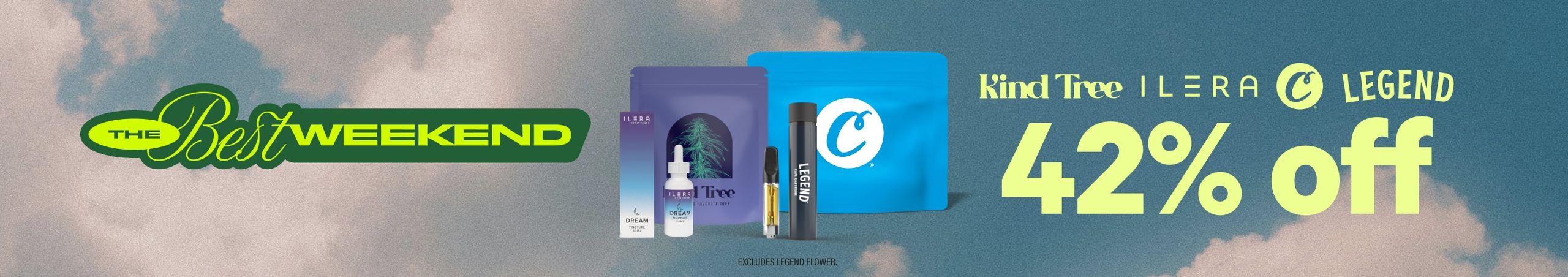 Cannabis Promo, Cannabis Sales, Cannabis Discounts, Cannabis on Sale, 42% Off Kind Tree, Ilera, C-Bite & Legend