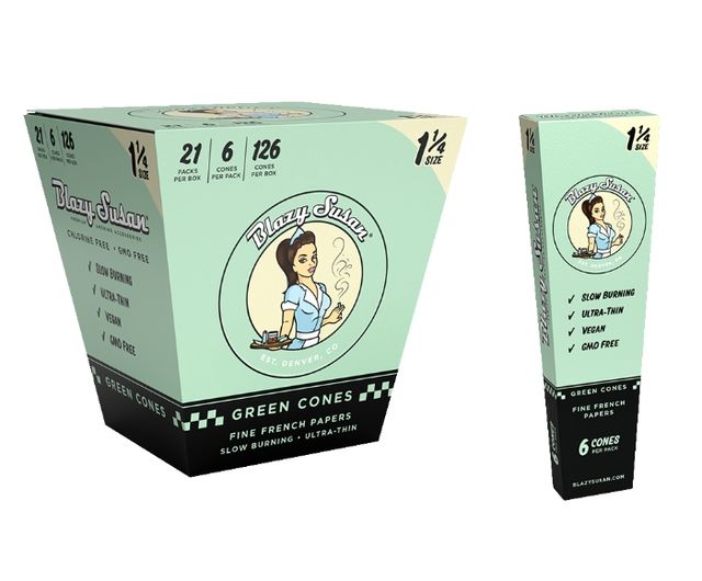 Green Paper Cones 1 1'4  Blazy Susan