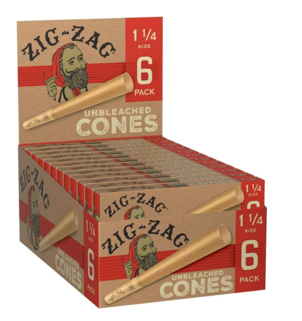 Zig Zag Unbleached Cones 1 1/4" 6ct High Mountain Imports