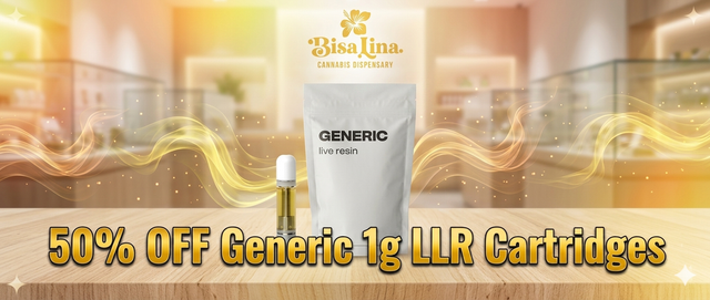Cannabis Promo, Cannabis Sales, Cannabis Discounts, Cannabis on Sale, 50% Generic 1g LLR Cartridges