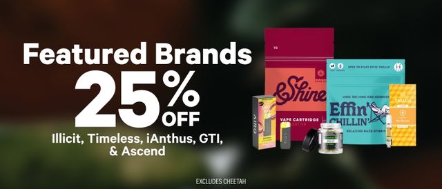 Cannabis Promo, Cannabis Sales, Cannabis Discounts, Cannabis on Sale, 25% Off Featured Brands