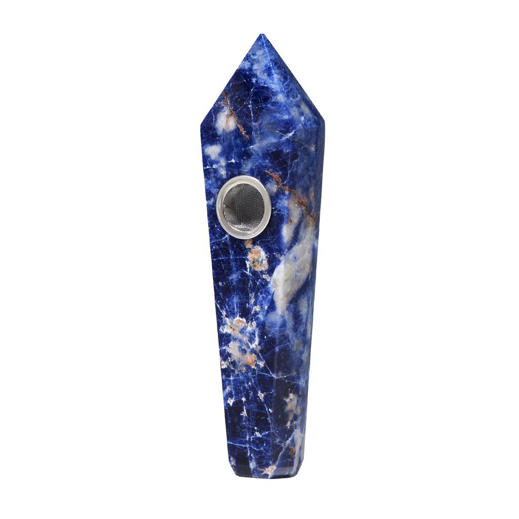 Medusa Gemstone Hand Pipe Pipes, Blue Sodalite