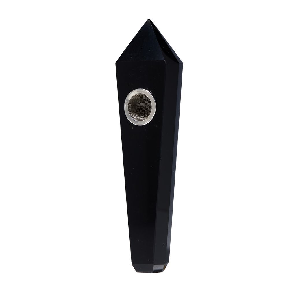 Medusa Gemstone Hand Pipe Pipes, Obsidian