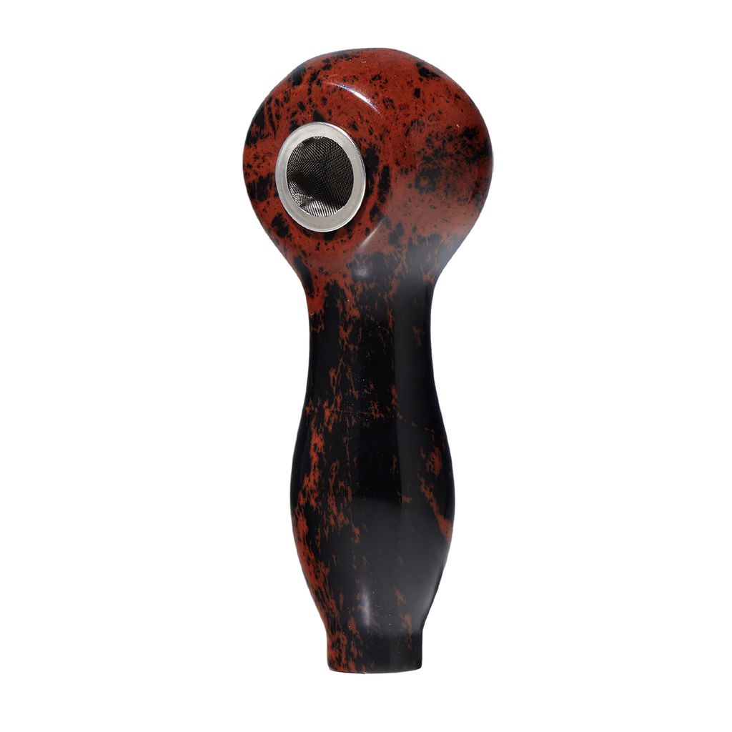 Medusa Gemstone Spoon Hand Pipe Red Obsidian