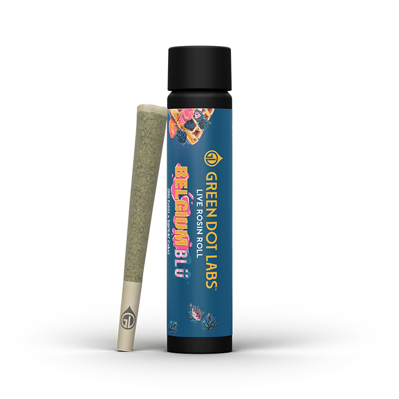 Green Dot Labs Live Rosin Belgium Blu x Belgium Blu Infused Pre-Roll Single, 1g, 1pk