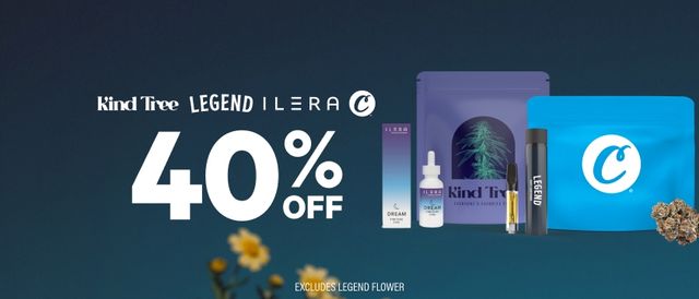 Cannabis Promo, Cannabis Sales, Cannabis Discounts, Cannabis on Sale, 40% Off Kind Tree, Ilera, C-Bite & Legend
