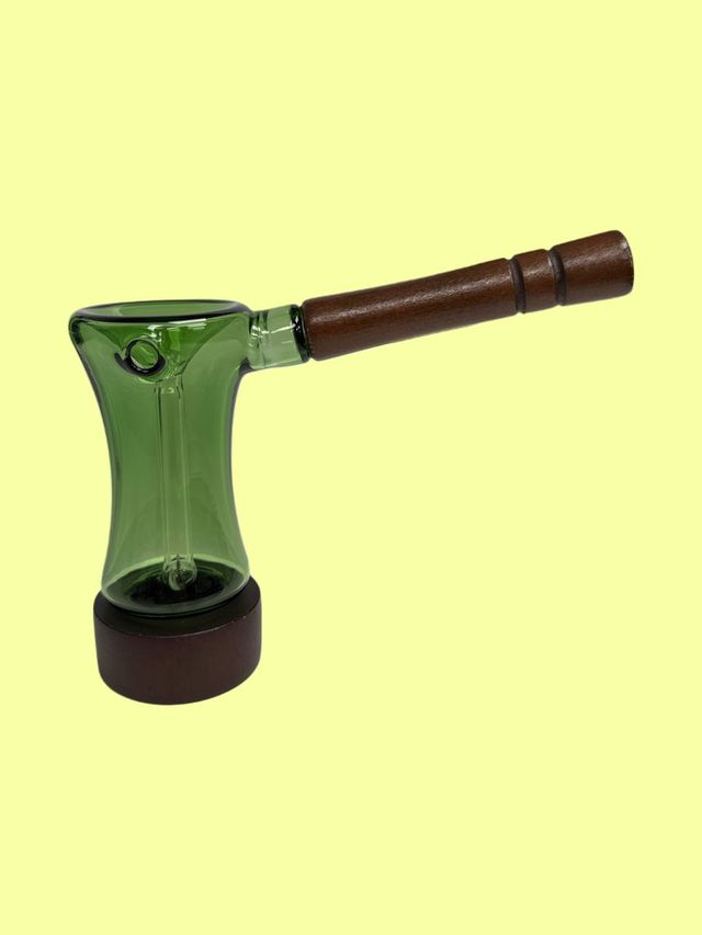 5" Wood-Handled Glass Bubbler Hand Skygate
