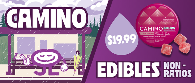 Cannabis Promo, Cannabis Sales, Cannabis Discounts, Cannabis on Sale, $19.99 Camino Non-Ratio Edibles