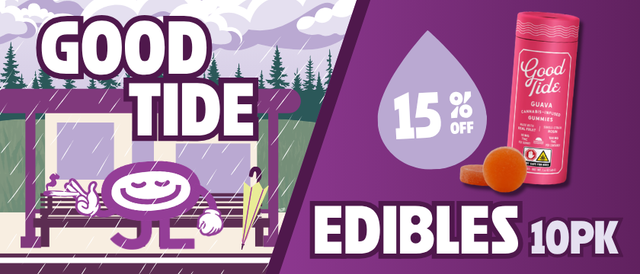 Cannabis Promo, Cannabis Sales, Cannabis Discounts, Cannabis on Sale, 15% Off Good Tide Edibles
