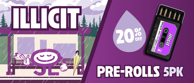 Cannabis Promo, Cannabis Sales, Cannabis Discounts, Cannabis on Sale, 20% Off Illicit 5 Pack Pre-Rolls