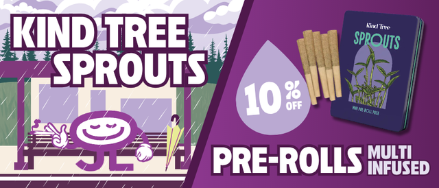 Cannabis Promo, Cannabis Sales, Cannabis Discounts, Cannabis on Sale, 10% Off Kind Tree Sprouts Multipack Infused Pre-Rolls
