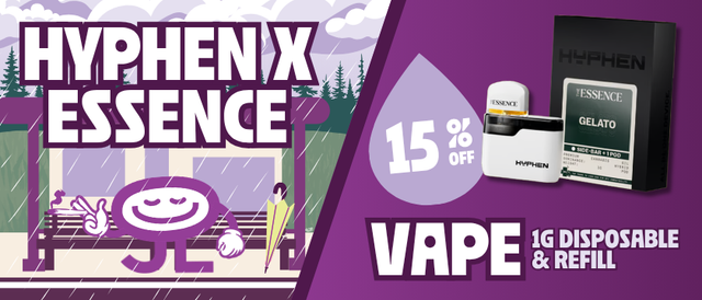 Cannabis Promo, Cannabis Sales, Cannabis Discounts, Cannabis on Sale, 15% Off Hyphen Essence 1G Disposable & Refill