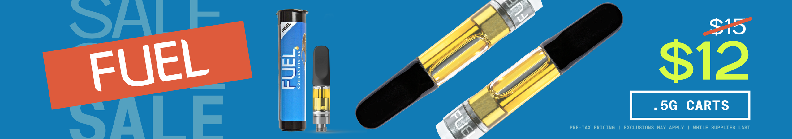 Cannabis Promo, Cannabis Sales, Cannabis Discounts, Cannabis on Sale, $12 Fuel Carts 0.5G - TODAY ONLY!