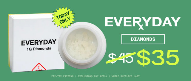 Cannabis Promo, Cannabis Sales, Cannabis Discounts, Cannabis on Sale, Everday Diamonds $35 - TODAY ONLY!