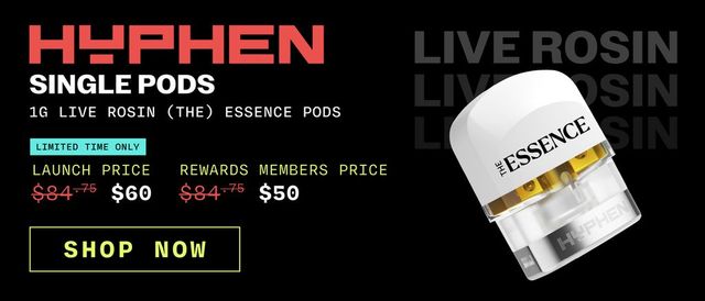 Cannabis Promo, Cannabis Sales, Cannabis Discounts, Cannabis on Sale, (the) Essence Hyphen Live Rosin 1g Single Pods