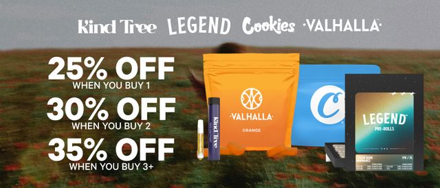 Cannabis Promo, Cannabis Sales, Cannabis Discounts, Cannabis on Sale, 25% Off 1 Item, 30% Off 2 Items, 35% Off 3+ Items