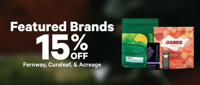 Cannabis Promo, Cannabis Sales, Cannabis Discounts, Cannabis on Sale, 15% Off Featured Brands
