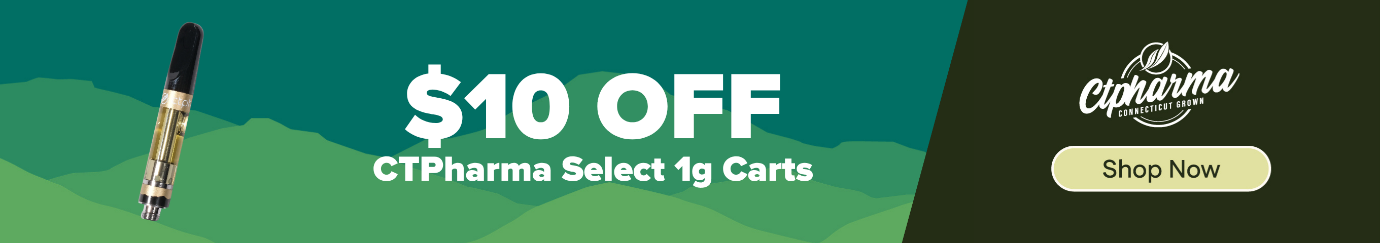 $10 OFF Select CTPharma 1g Carts