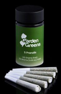 A5 | 2.5g 5 Pk Pre-Rolls Garden Greens