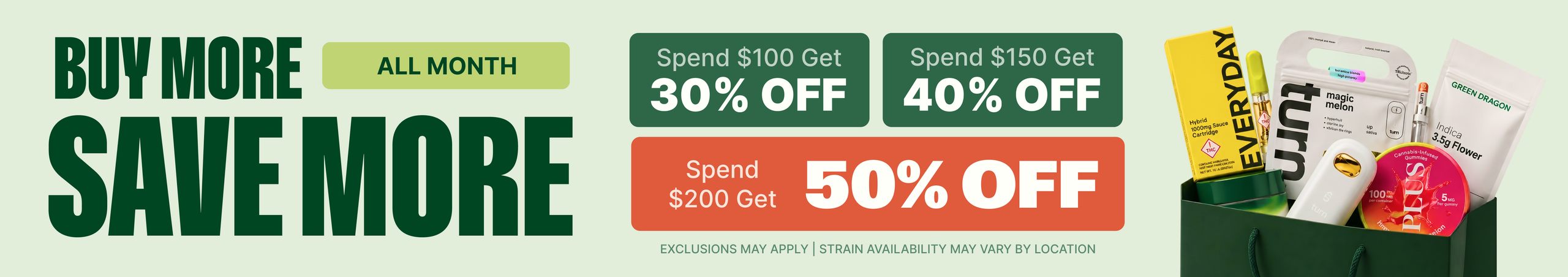 Cannabis Promo, Cannabis Sales, Cannabis Discounts, Cannabis on Sale, Buy More, Save More - Get up to 50% Off!