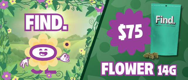 Cannabis Promo, Cannabis Sales, Cannabis Discounts, Cannabis on Sale, $75 Find. 14G Flower
