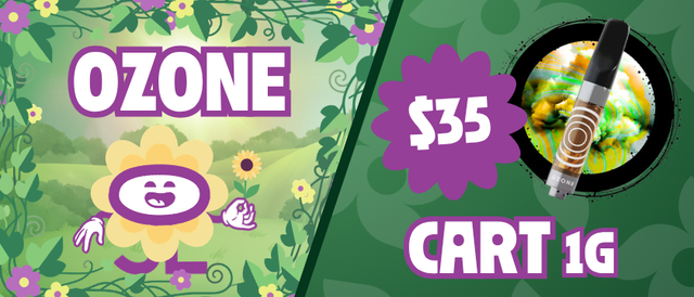 Cannabis Promo, Cannabis Sales, Cannabis Discounts, Cannabis on Sale, $35 Ozone 1G Cartridge