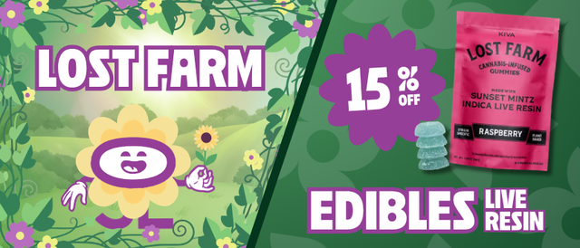 Cannabis Promo, Cannabis Sales, Cannabis Discounts, Cannabis on Sale, 15% Off Lost Farm Live Resin 10 Pack Edibles